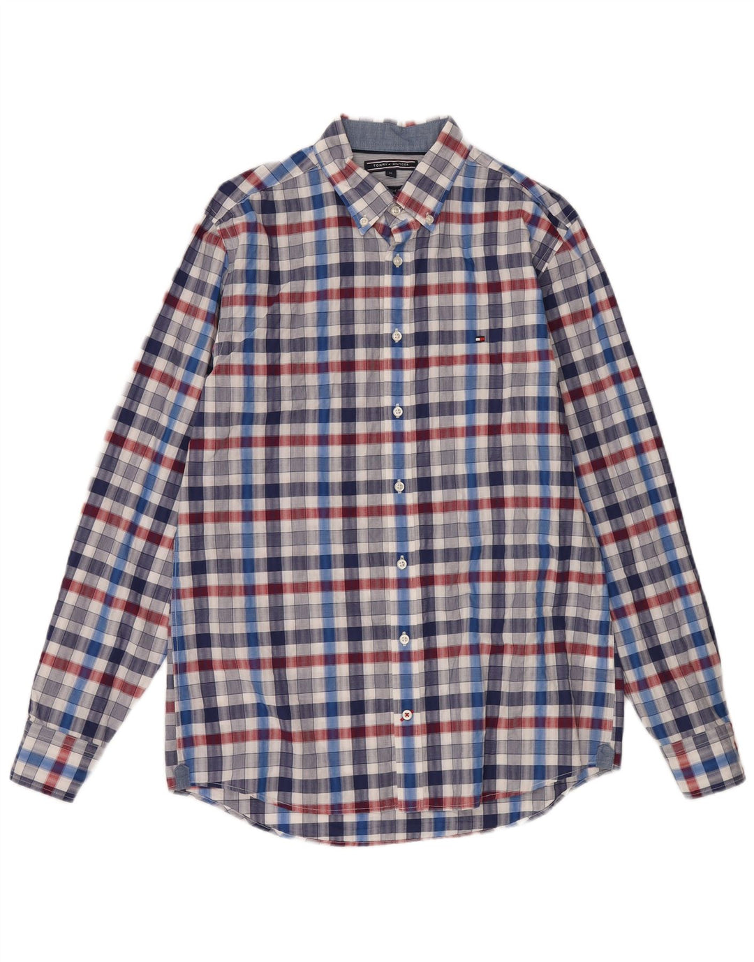 TOMMY HILFIGER Mens New York Fit Shirt Medium Multicoloured Check Cotton