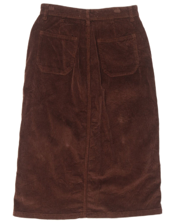 Gonna in velluto a coste a vita alta da donna Fat Face UK 8 piccola W28 cotone marrone