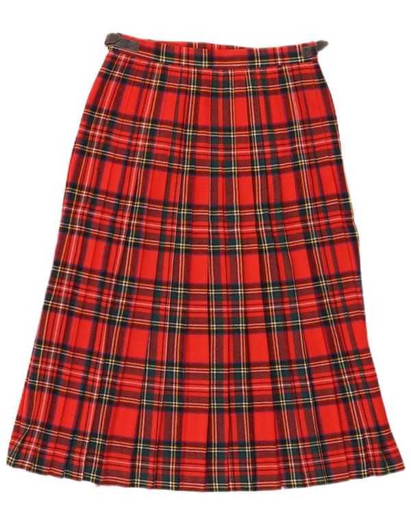 Gonna avvolgente da donna VINTAGE W26 piccolo quadretto rosso