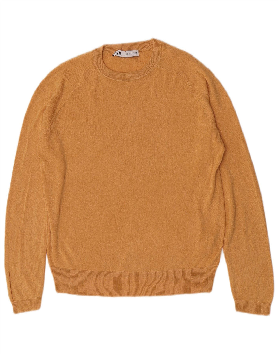 Maglione maglione girocollo da donna Zara UK 12 Viscosa arancione medio