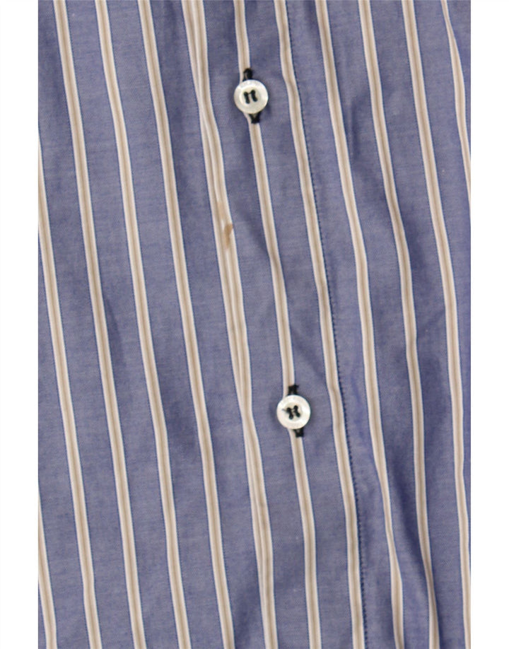 ARMANI JEANS Mens Shirt XL Blue Pinstripe Cotton Vintage Armani Jeans and Second-Hand Armani Jeans from Messina Hembry 