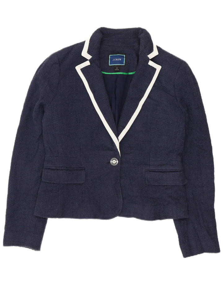Giacca blazer a 1 bottone corta da donna J. Crew US 6 cotone blu navy medio