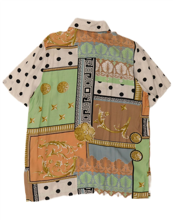 Camicetta camicia vintage da donna EU 40 Patchwork multicolore medio