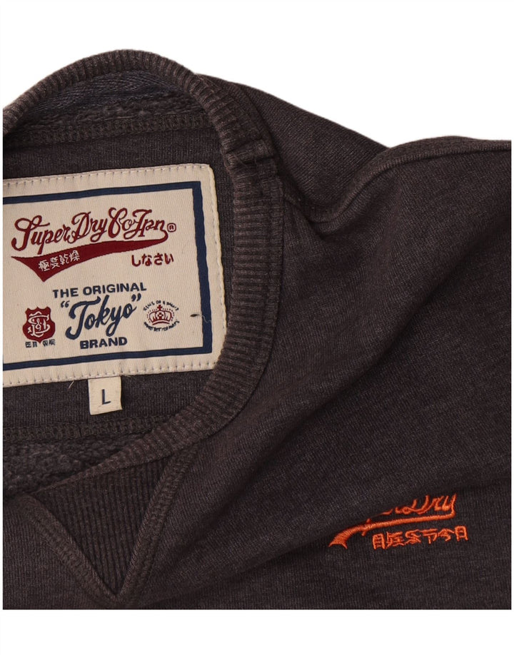 Felpa da uomo Superdry Maglione grande cotone grigio