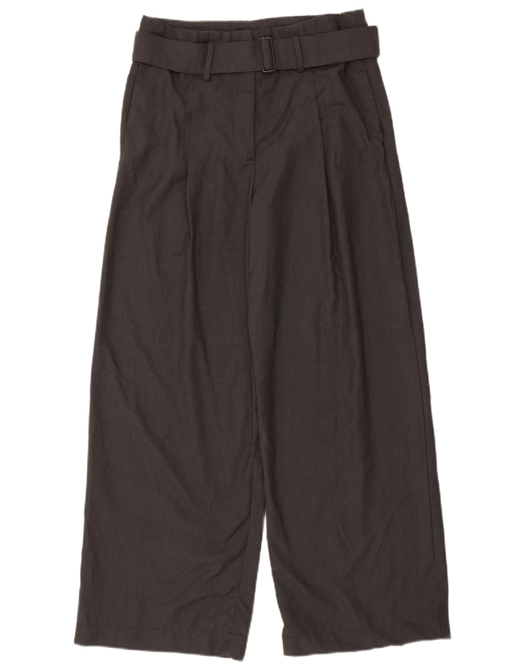 Pantaloni casual da donna ZARA a gamba larga medi W28 L29 poliestere grigio