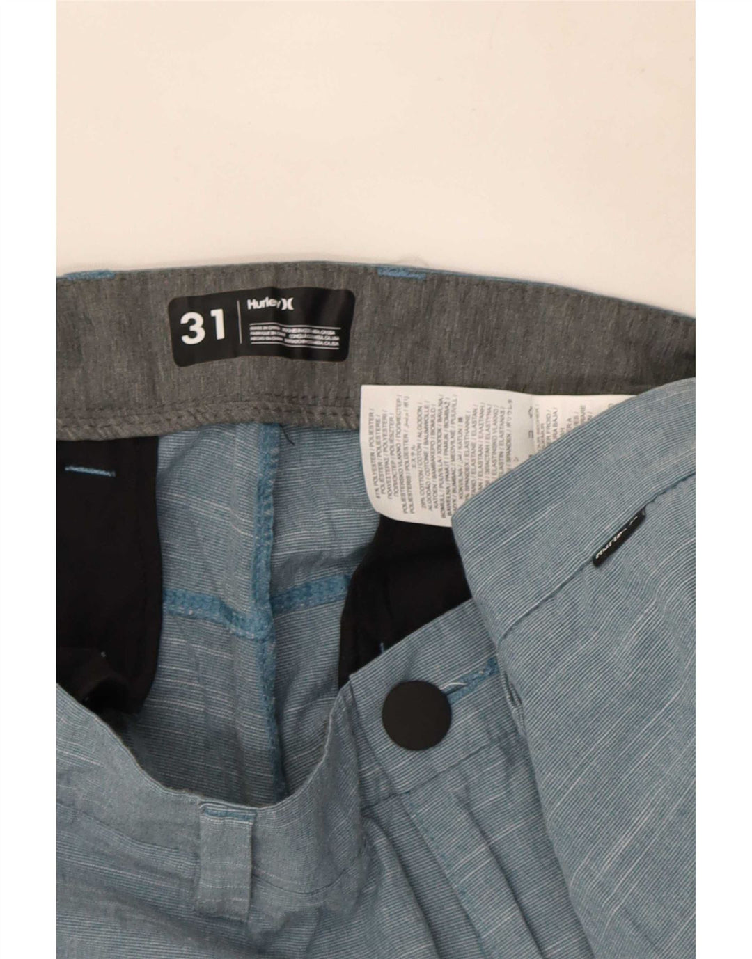 Pantaloncini chino da uomo Hurley W31 poliestere screziato blu medio