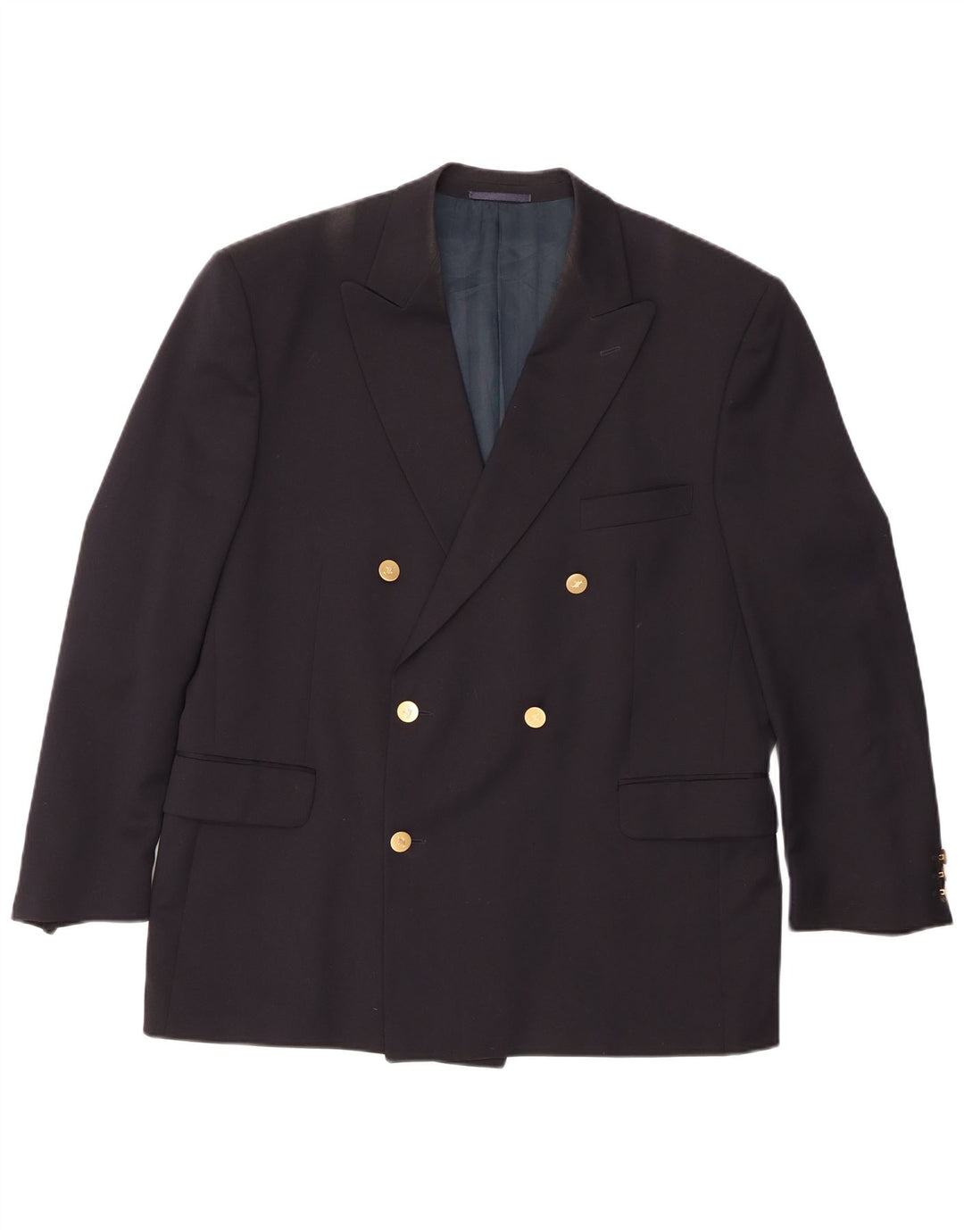 Jaeger Giacca Blazer Doppio Petto da Uomo IT 54 2XL Lana Blu Navy