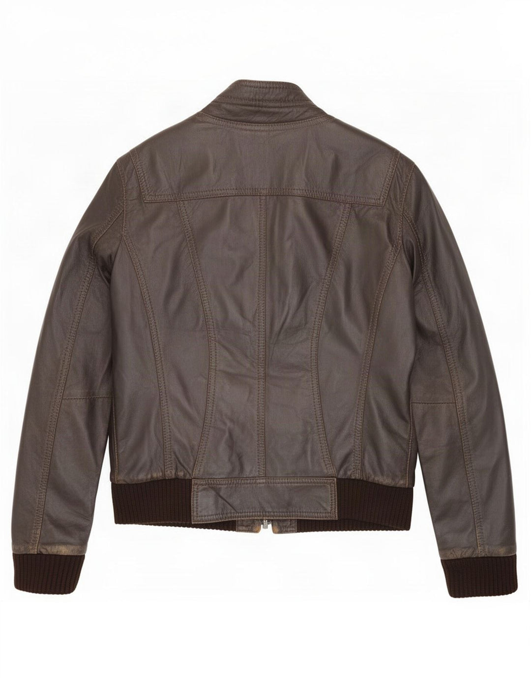 Giubbotto bomber in pelle vintage da uomo IT 48 Marrone medio