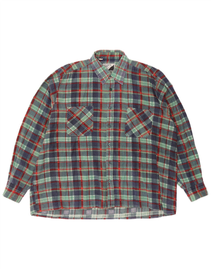 Camicia da uomo in flanella Dolomite XL in cotone a quadri verdi