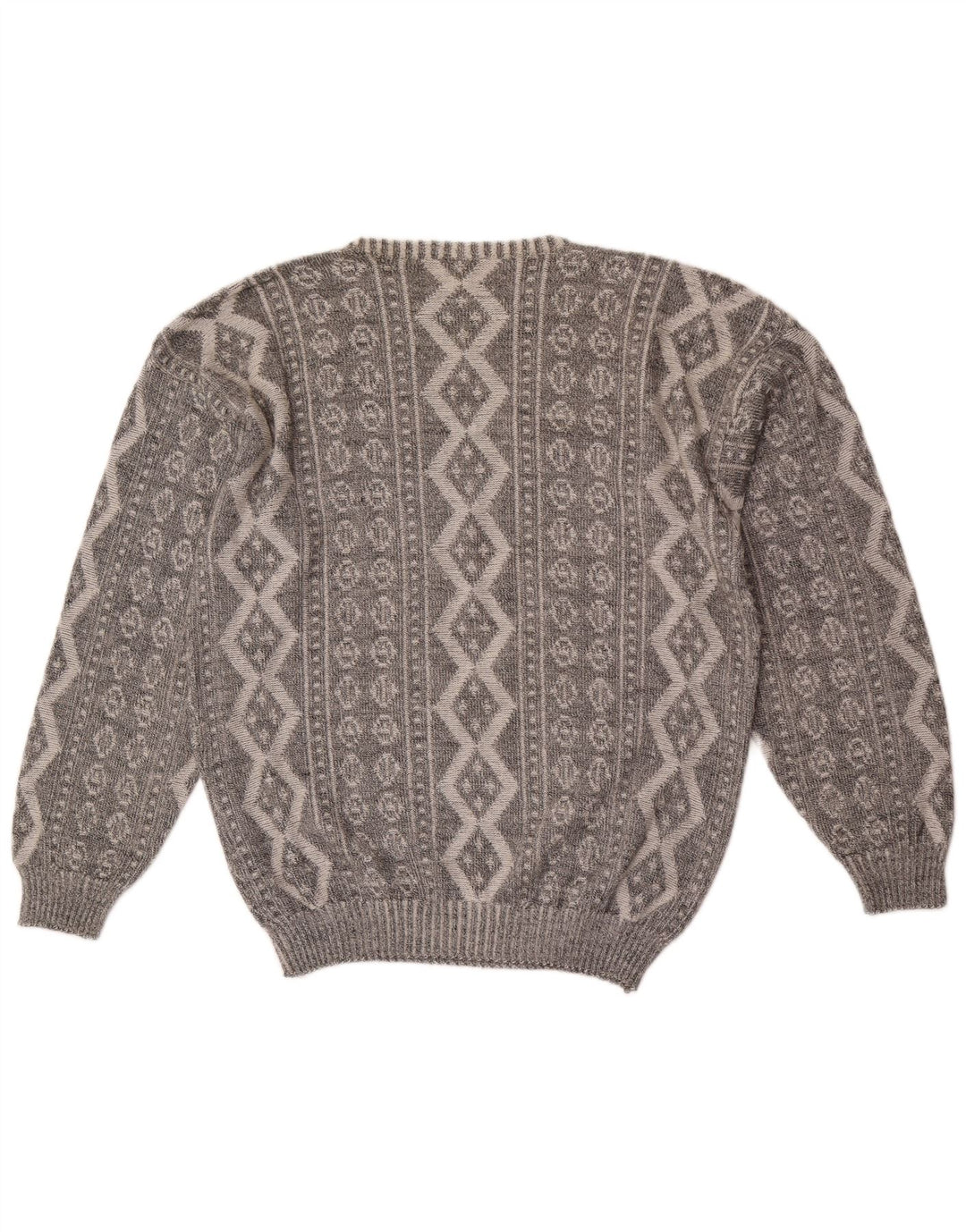 Maglione maglione girocollo da uomo Vogue in cotone geometrico grigio medio