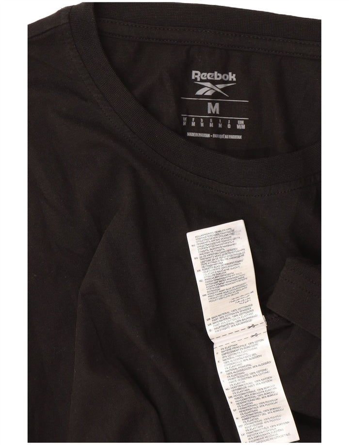 T-shirt Reebok da uomo Top media in cotone nero