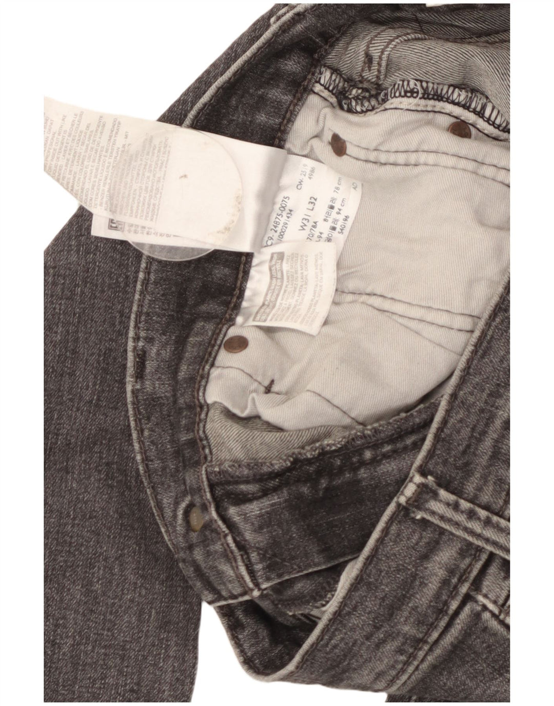 Jeans Levi's Uomo 510 Skinny W31 L32 Cotone Grigio