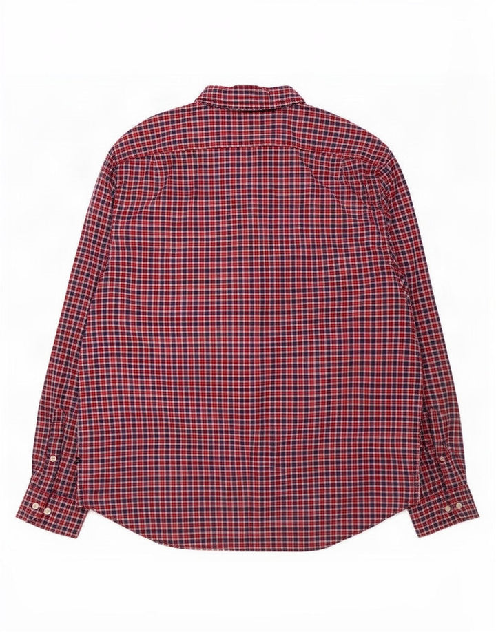 Camicia Nautica da uomo vestibilità classica 2XL cotone a quadri rossi