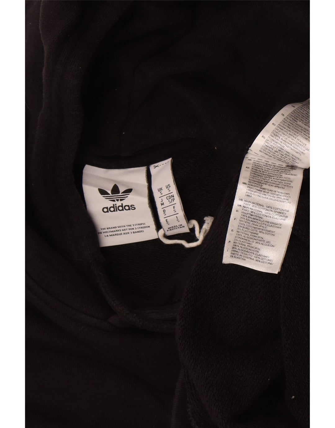 Felpa con cappuccio da uomo Adidas Small in cotone nero