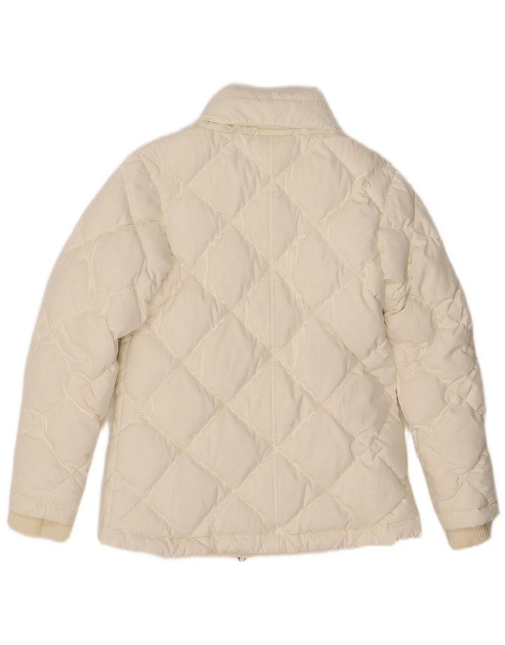 Giacca imbottita con cappuccio NIKE da donna UK 10/12 poliestere bianco medio