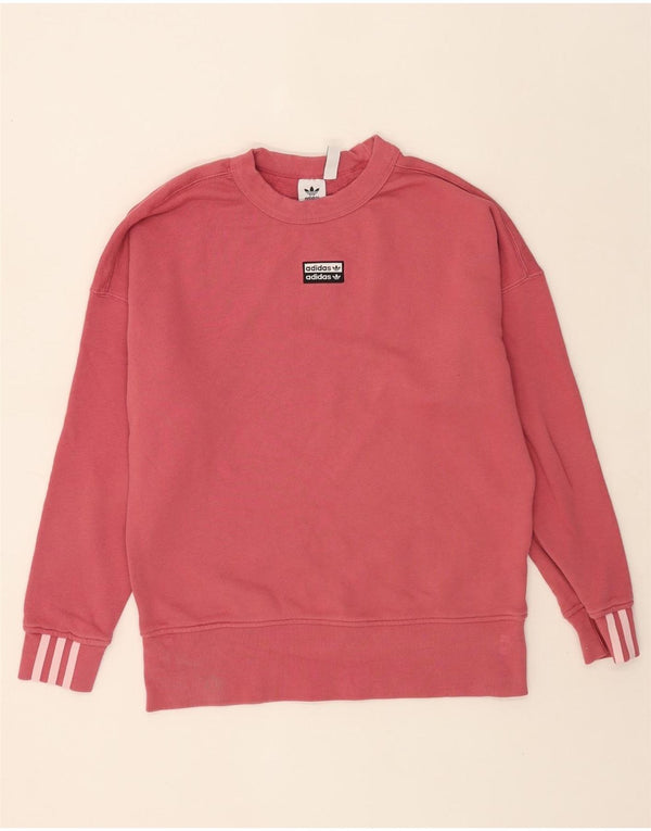 Felpa oversize da donna Adidas UK 6 XS cotone rosa