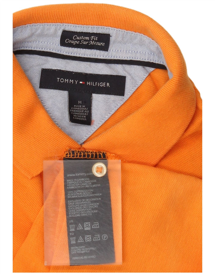 Polo da uomo Custom Fit Tommy Hilfiger in cotone arancione medio