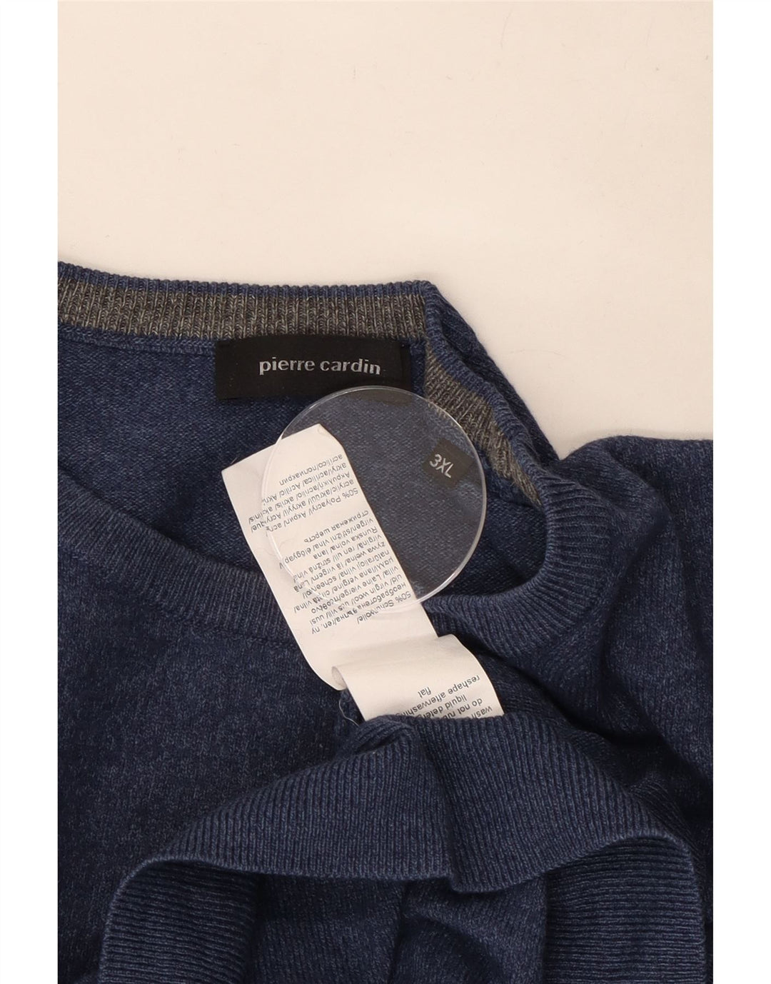 Maglione maglione girocollo da uomo Pierre Cardin 3XL lana blu navy