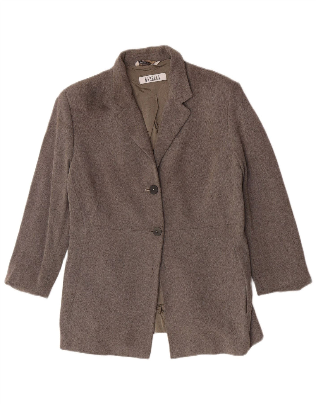 Giacca blazer a 2 bottoni da donna Marella UK 16 grande viscosa grigia