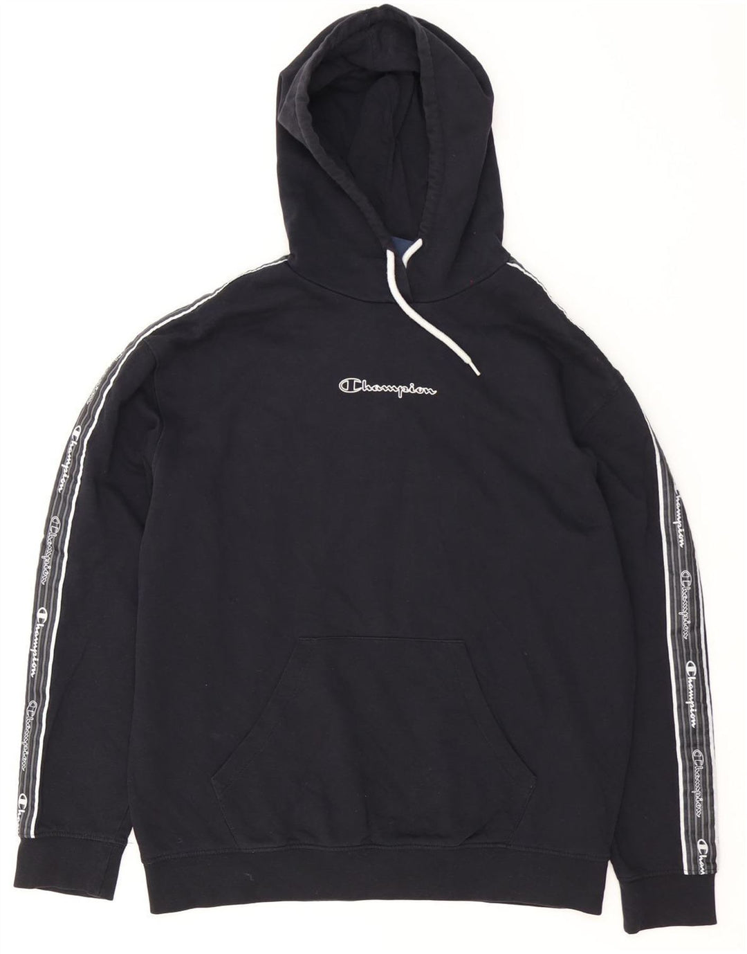 Felpa con cappuccio grafica da uomo Champion Medium nera