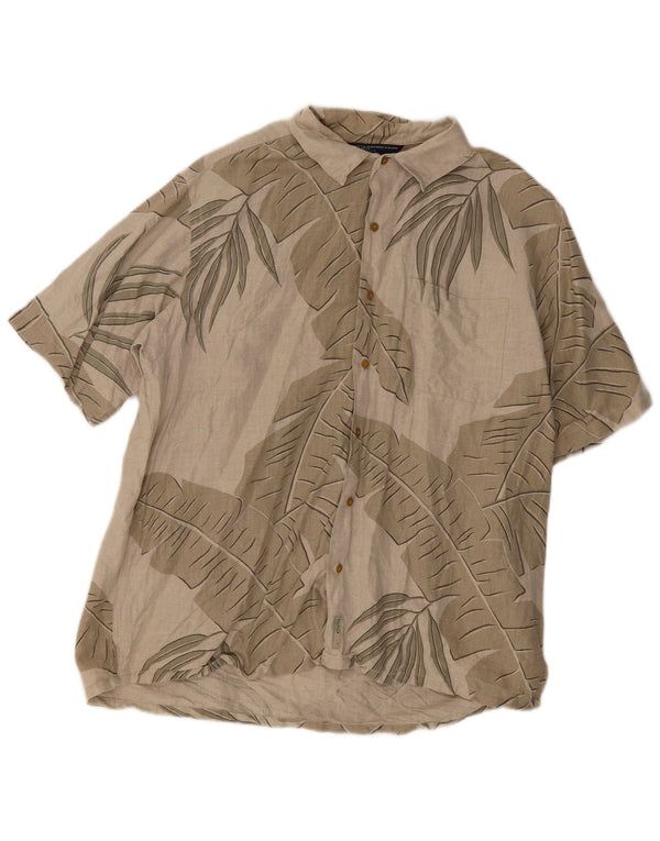 Camicia a maniche corte da uomo Nautica grande lino floreale grigio