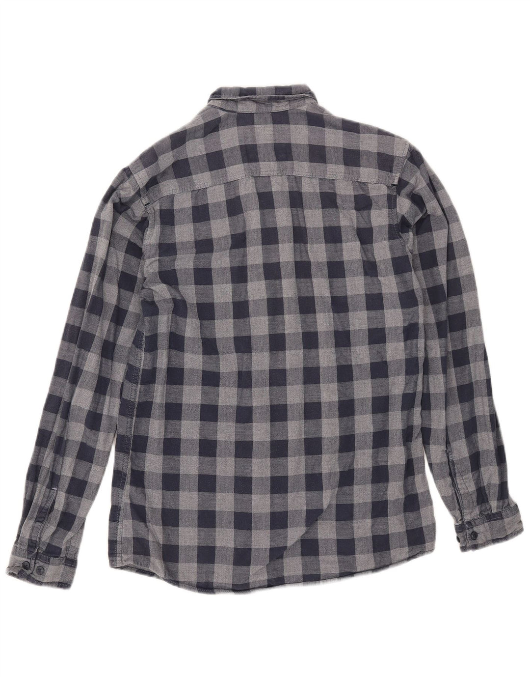 JACK & JONES Camicia da uomo in flanella piccola in cotone a quadri blu navy