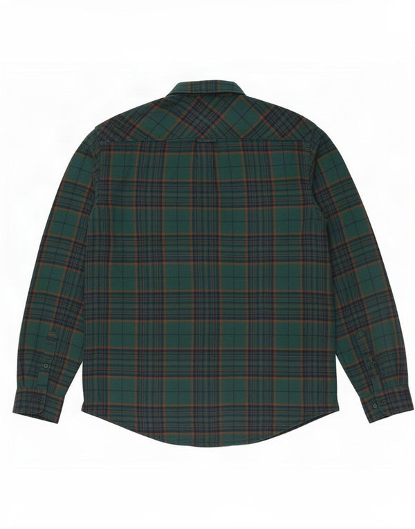 Camicia da uomo in flanella da boscaiolo James Pringle in cotone a quadri verde medio