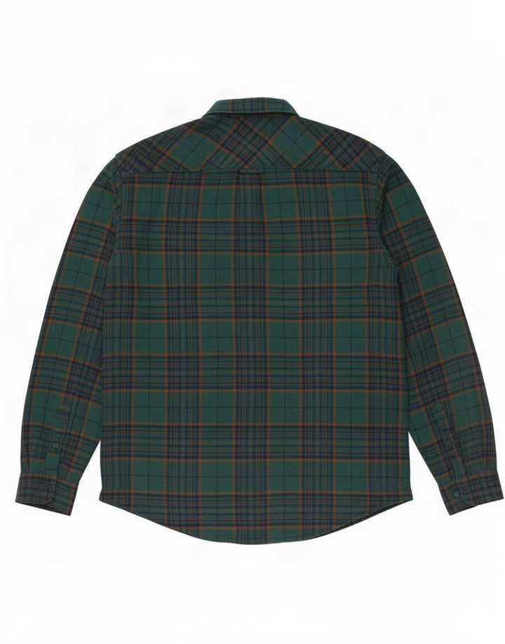 Camicia da uomo in flanella da boscaiolo James Pringle in cotone a quadri verde medio