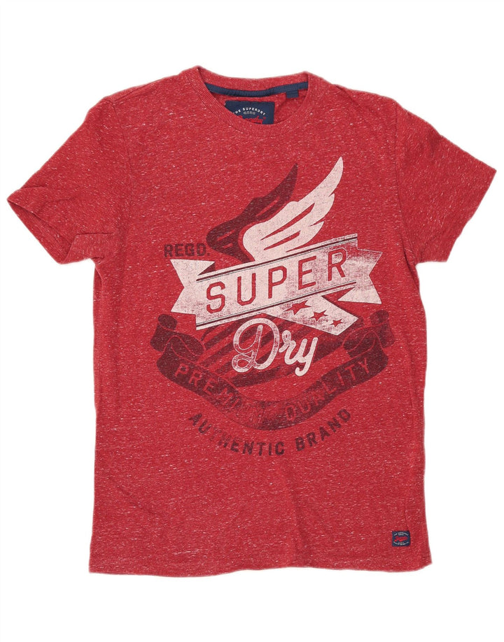 T-shirt grafica da uomo con vestibilità regolare Superdry, in cotone mélange rosso medio