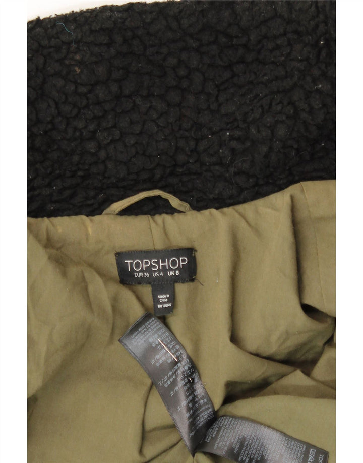TOPSHOP Womens Overcoat UK 8 Small Black Polyacrylic Vintage Topshop and Second-Hand Topshop from Messina Hembry 