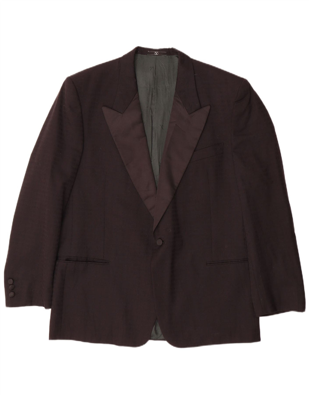 Giacca blazer da uomo a 1 bottone Valentino IT 56 3XL Lana a righe nere