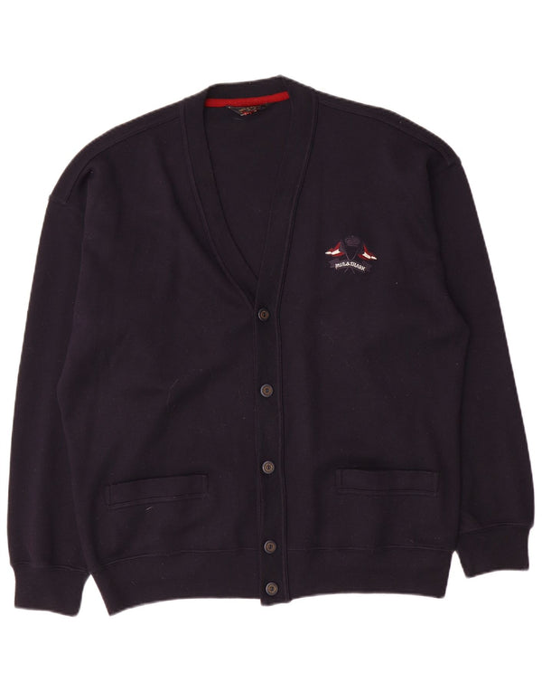 Maglione cardigan da uomo Paul & Shark grande lana blu navy
