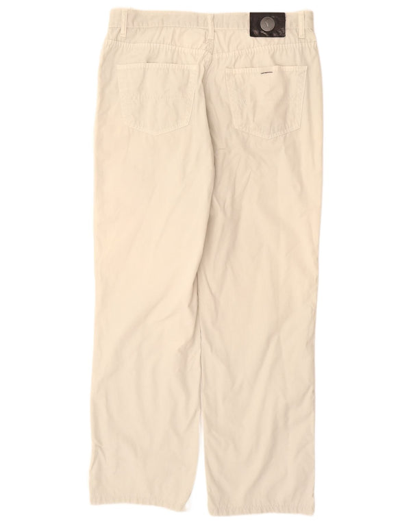 Pantaloni Casual Dritti Uomo TRUSSARDI W35 L30 Cotone Bianco
