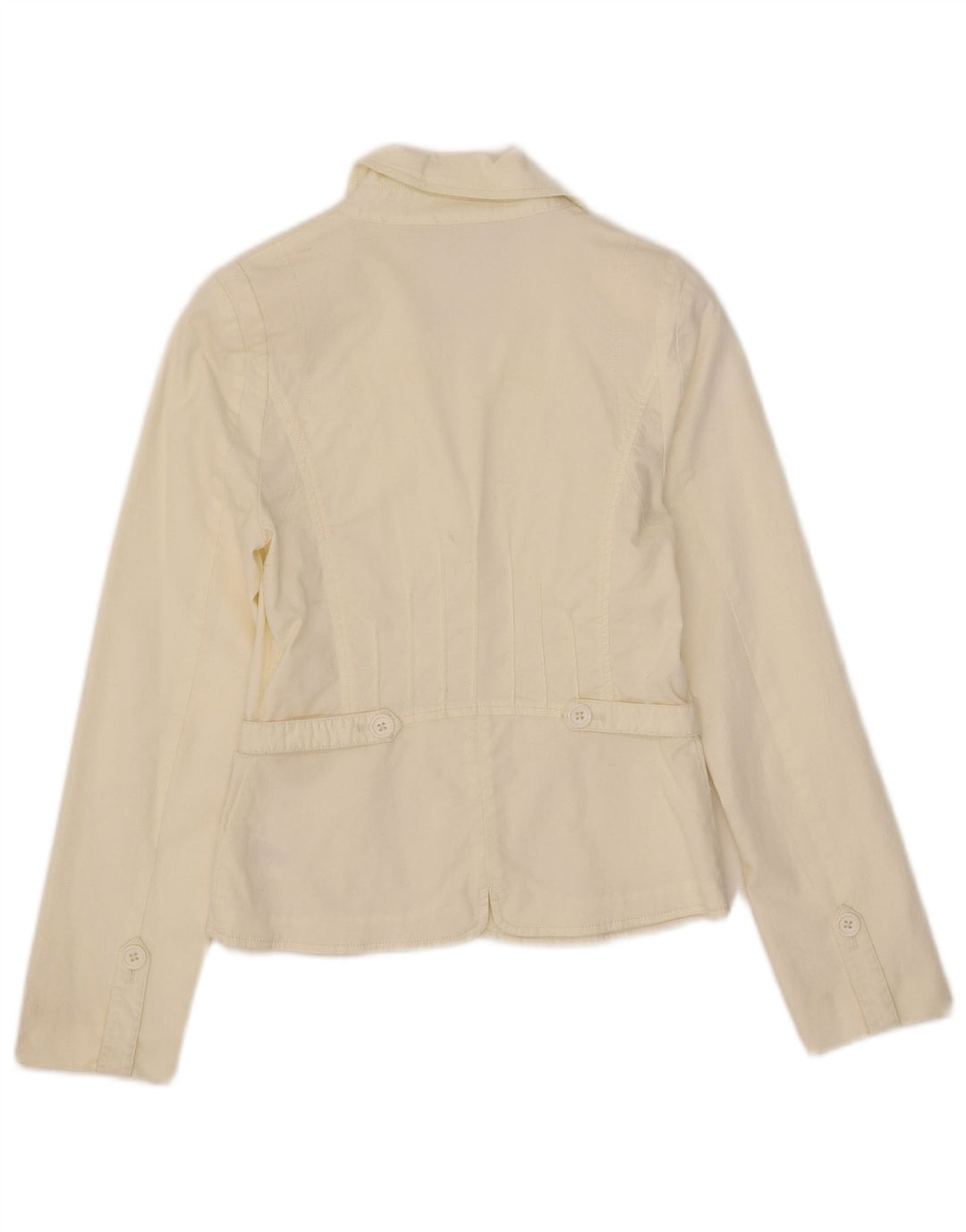 Giacca blazer a 3 bottoni essenziale per ragazze 13-14 anni in cotone bianco sporco