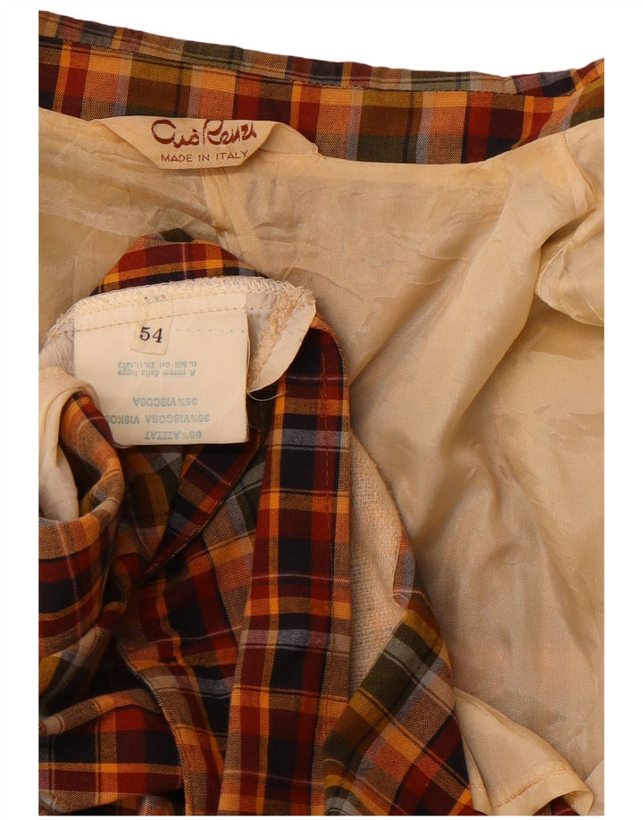 Giacca blazer da uomo a 2 bottoni VINTAGE IT 54 2XL cotone a quadri multicolore