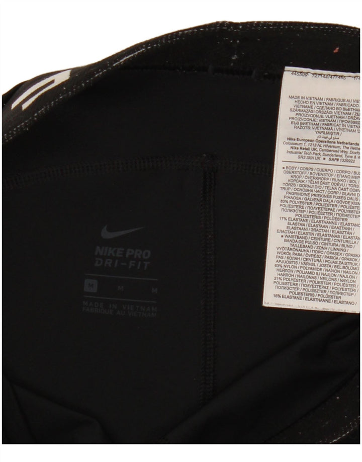 Pantaloncini sportivi Nike Dri Fit Graphic da donna UK 12 Medium Nero Poliestere