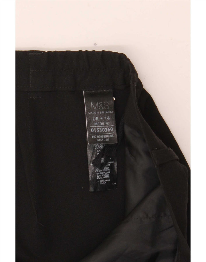 Pantaloni da abito dritti da donna Marks & Spencer UK 14 medi W34 L30 neri