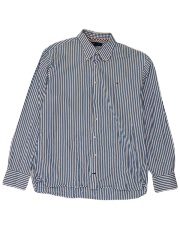 TOMMY HILFIGER Camicia da uomo in cotone a righe grandi blu