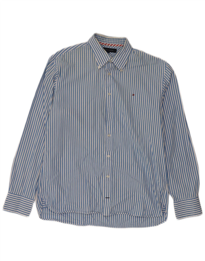 TOMMY HILFIGER Camicia da uomo in cotone a righe grandi blu