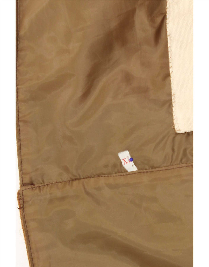 Gilet vintage da uomo in pelle scamosciata XL marrone