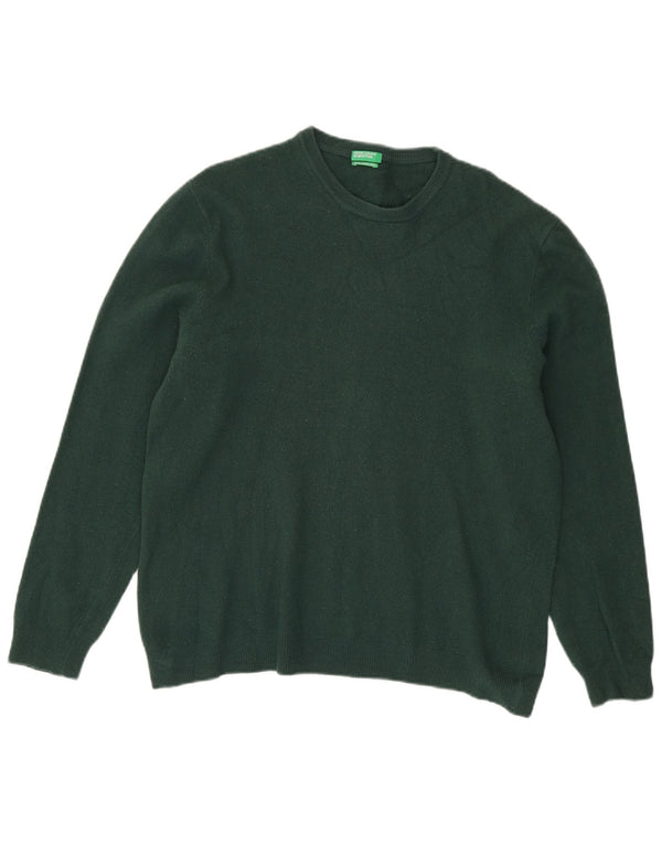 Maglione maglione girocollo da donna Benetton UK 16 grande verde