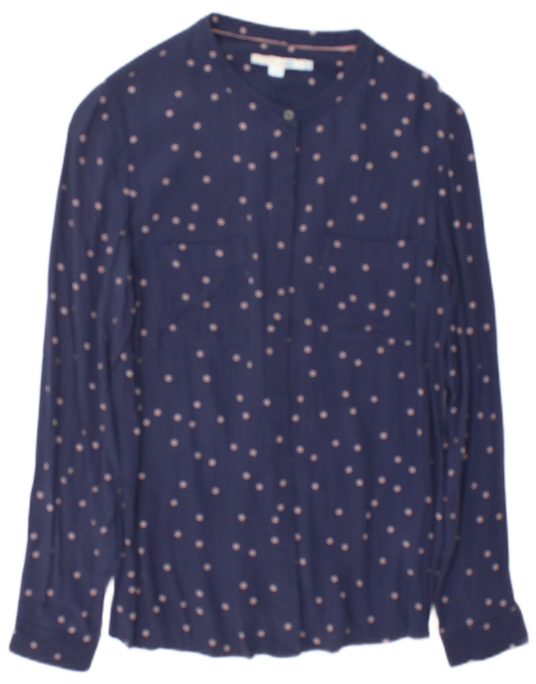 Camicia Boden da donna camicetta UK 10 piccola viscosa maculata blu navy