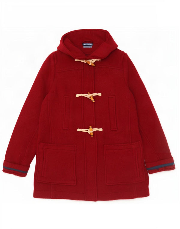 Montgomery oversize con cappuccio da donna Topshop UK 10 piccolo in lana rossa