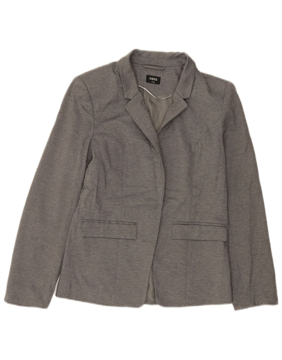 Giacca blazer aperta da donna Oasis UK 10 piccola poliestere grigio