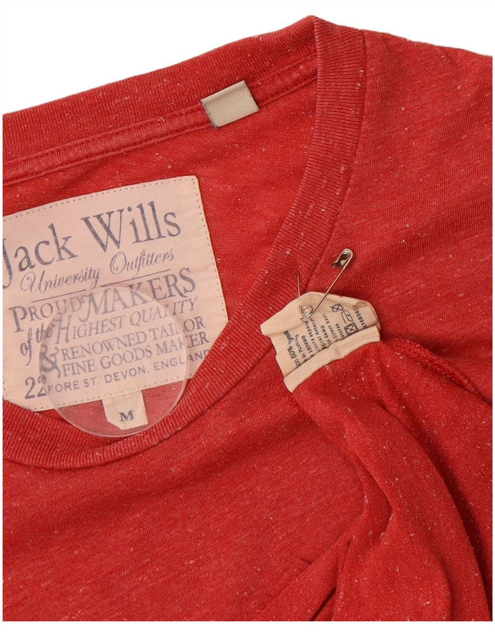 JACK WILLS Mens T-Shirt Top Medium Red Flecked Cotton
