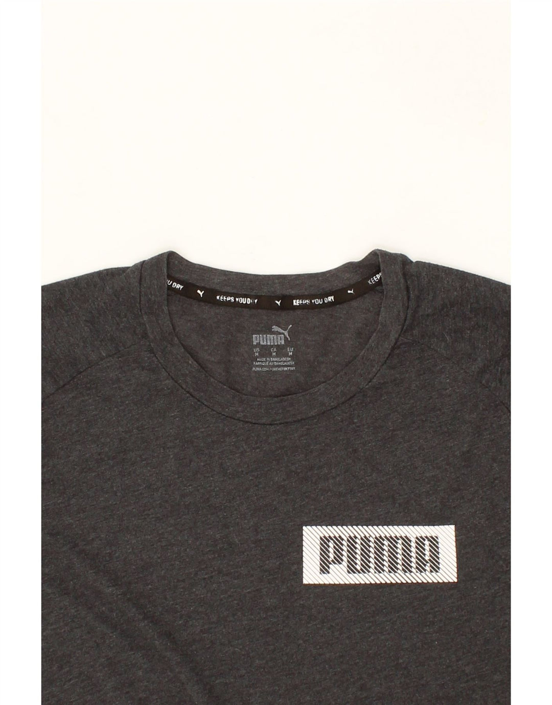 PUMA Mens Graphic T-Shirt Top Medium Grey Vintage Puma and Second-Hand Puma from Messina Hembry 