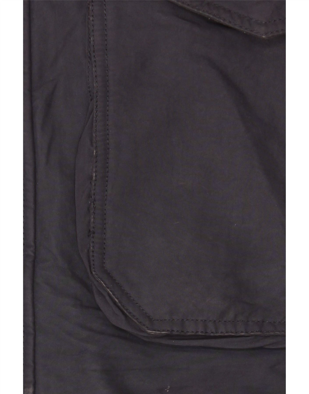 Cappotto imbottito con cappuccio da uomo Zara UK 38 poliestere medio blu navy