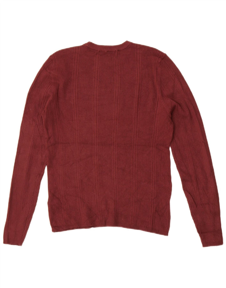 Maglione maglione girocollo da donna Marks & Spencer UK 14 Viscosa marrone medio medio