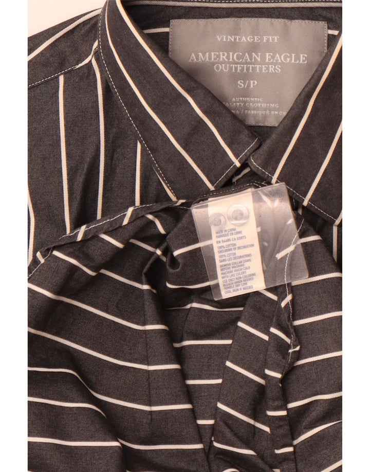 AMERICAN EAGLE OUTFITTERS Camicia da uomo vintage fit piccola in cotone a righe grigie