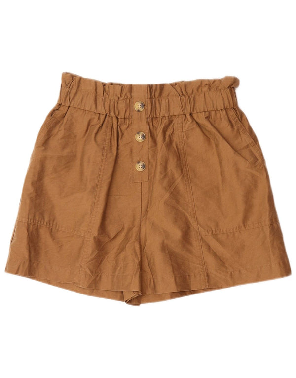 Pantaloncini casual a vita alta da donna Zara medi W28 Lyocell marrone